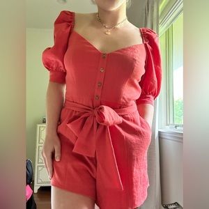 Privacy Please Love Note Romper in Red